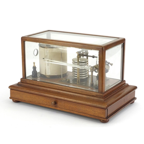 47 - Negretti & Zambra barograph housed in a mahogany case with base drawer, registered number 476369, 22... 