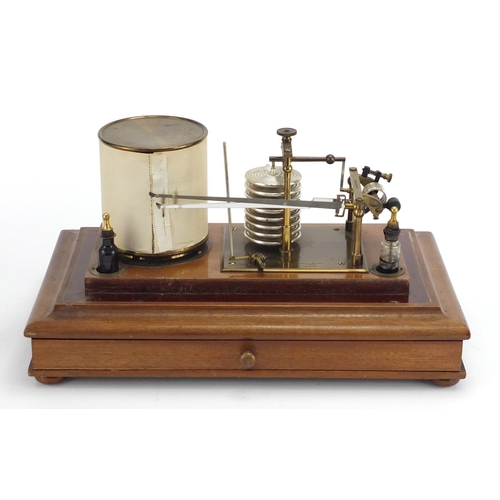 47 - Negretti & Zambra barograph housed in a mahogany case with base drawer, registered number 476369, 22... 