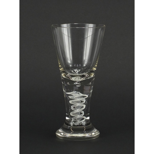 430 - Large toasting glass with air twist stem, 20cm high