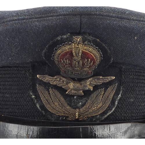 158 - British Military World War II RAF officers peaked cap by Moss Gros