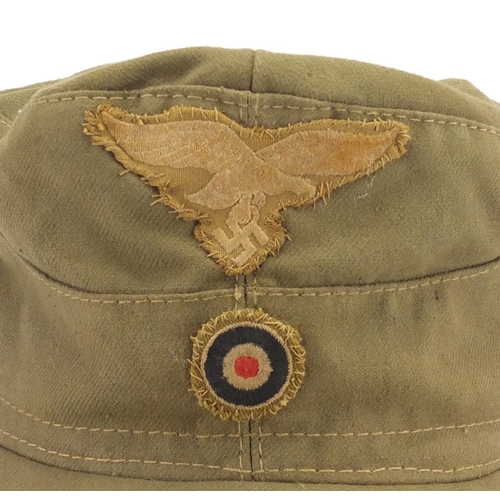 160 - German Military Interest Luftwaffe Afrika Korps cap with badges