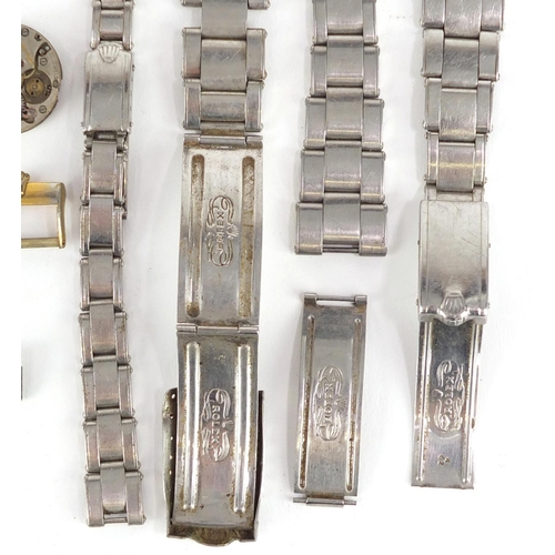 670 - Rolex wristwatch movements and straps