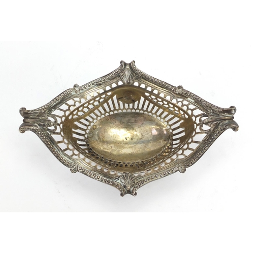 556 - Victorian silver pedestal bon bon dish, moulded with swags, by Goldsmiths & Silversmiths Company, Lo... 