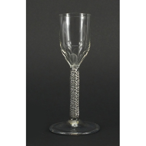 428 - George III wine glass with air twist stem, 17.5cm high