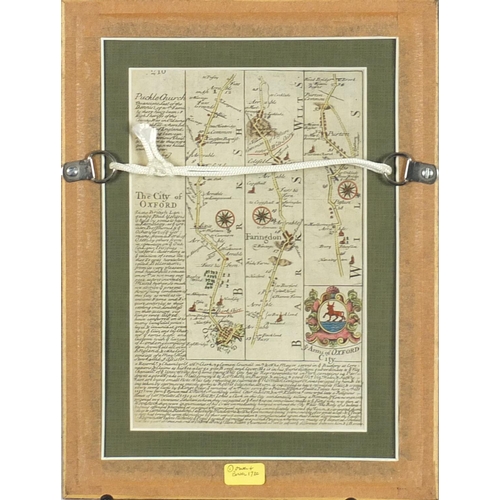 120B - Two early 18th century John Owen and Emanuel Bowen road hand coloured road maps comprising Cambridge... 