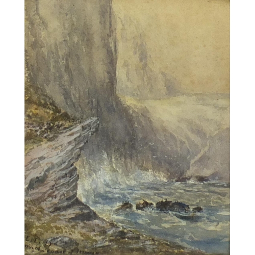 846 - Attributed to Lucien Levy Dhurmer -  On the coast of Mayo, watercolour, framed, 22cm x 16.5cm