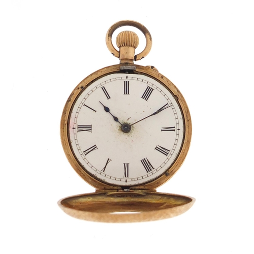 704 - Continental ladies 14ct gold pocket watch, the case numbered 30307, 3.53cm in diameter, approximate ... 