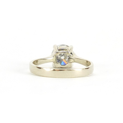 627 - 18ct white gold diamond solitaire ring (approximately 1.00ct), size G, approximate weight 1.8g