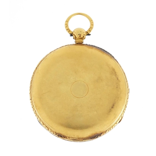 702 - Victorian ladies 18ct gold Kendal & Dent pocket watch, the movement numbered 1856, the case dated Ch... 