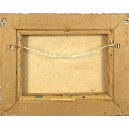 748 - Abstract composition, impasto oil on canvas, bearing a signature Feiler, framed, 40cm x 30cm
