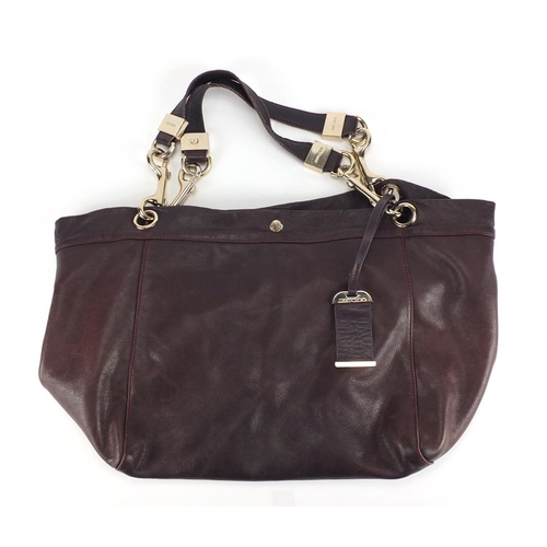 2485 - Jimmy Choo burgundy leather shoulder bag