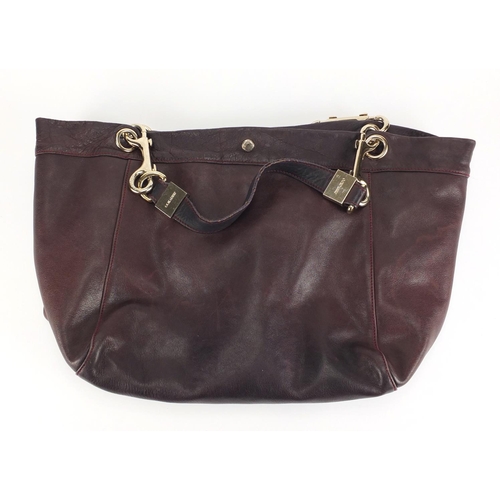 2485 - Jimmy Choo burgundy leather shoulder bag