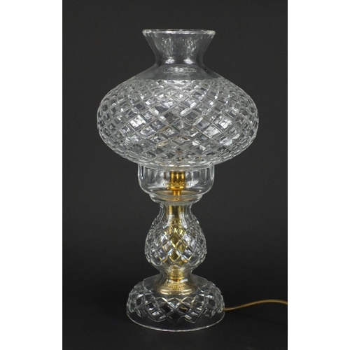 2237 - Cut glass toadstool table lamp, 40cm high