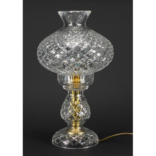 2236 - Cut glass toadstool table lamp, 38cm high