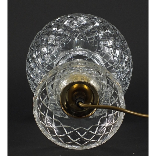 2236 - Cut glass toadstool table lamp, 38cm high