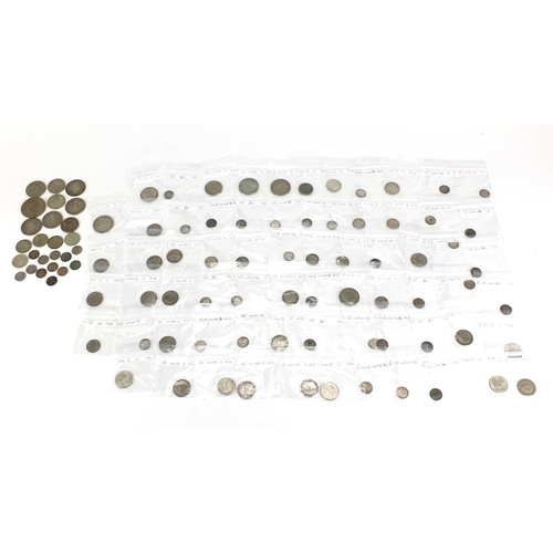 2558 - British predominantly pre 1947 coinage including half crowns, 1937 crown and three penny bits, appro... 