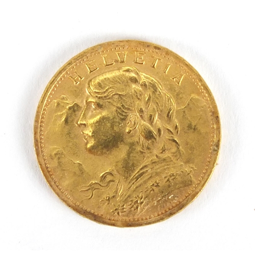 2590 - Swiss 1947 gold twenty francs
