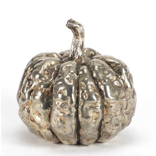 2249 - Silver plated model of a pumpkin, 15cm high