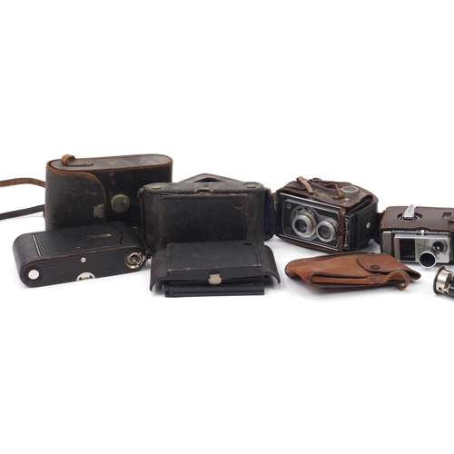 836 - Vintage cameras and accessories including Delmonta, Ilford and Bell & Howell