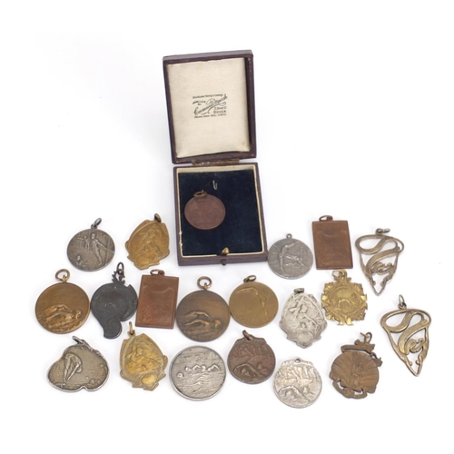 730 - Collection of early 20th century swimming medals
