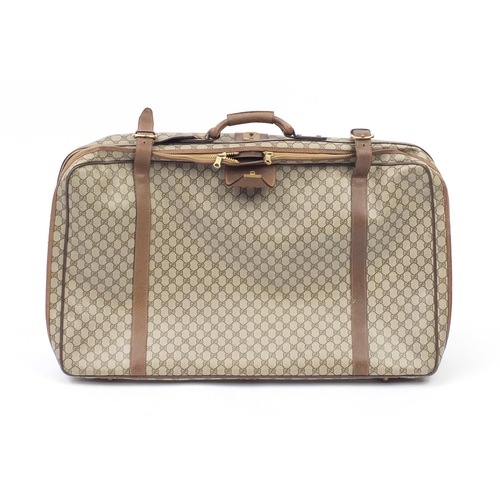2483 - Large vintage Gucci monogram suitcase/holdall, 82cm wide