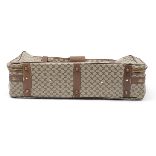 2483 - Large vintage Gucci monogram suitcase/holdall, 82cm wide