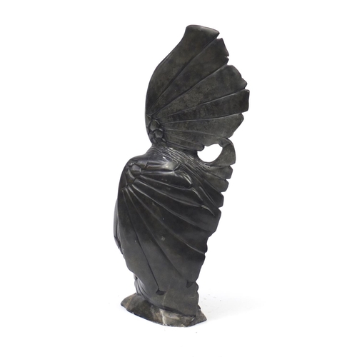 2381 - Large stone carving of two eagles, 76cm high