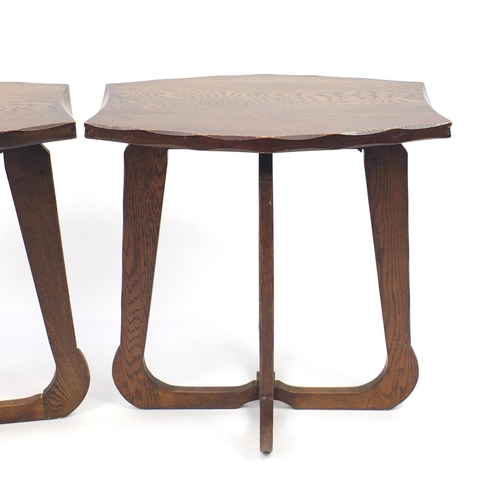 151 - Pair of oak side tables, 64cm H x 61cm W x 41cm D
