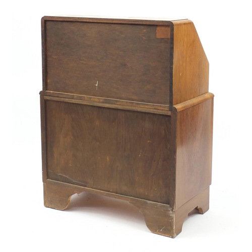 34 - Art Deco walnut bureau, 99cm H x 77cm W x 41cm D