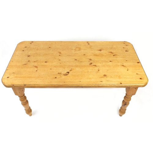 51 - Rectangular pine dining table, 78cm H x 152cm W x 76cm D