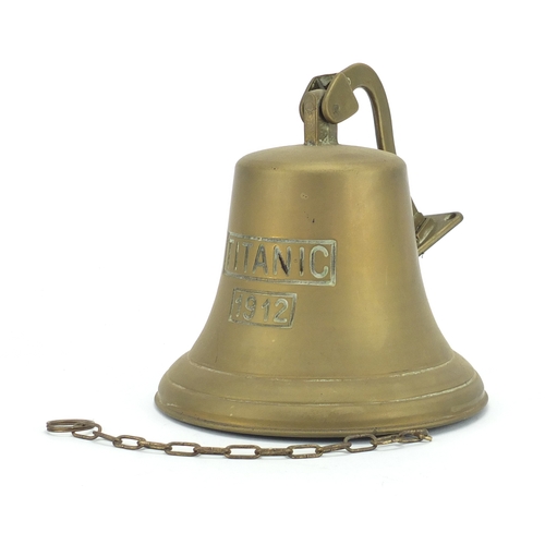 2291 - Titanic style ships bell, 20cm high