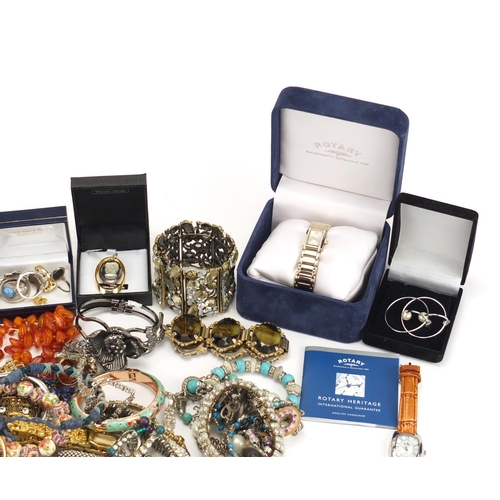 504 - Costume jewellery including wristwatches, rings, necklaces and bracelets