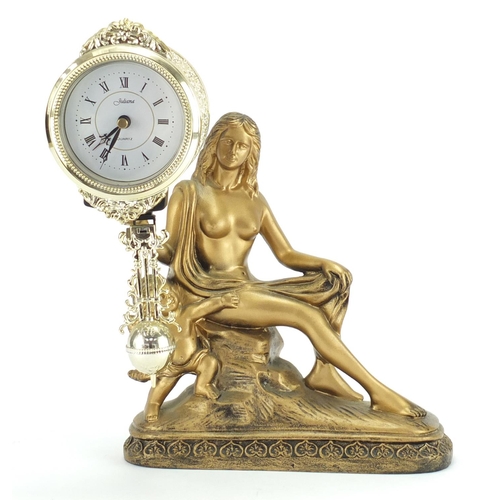 265 - Juliana Collection figural clock, 31cm high