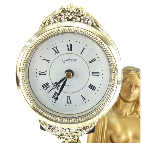 265 - Juliana Collection figural clock, 31cm high