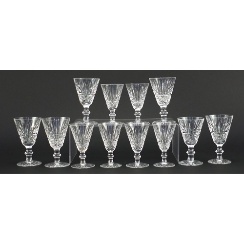 2216 - Two sets of six Waterford crystal glasses, the largest each 13cm high