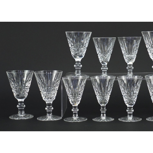2216 - Two sets of six Waterford crystal glasses, the largest each 13cm high