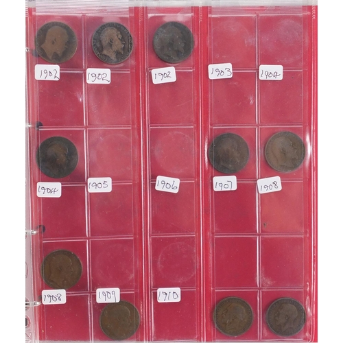 623 - British pre decimal coins and cigarette cards, housed in two albums