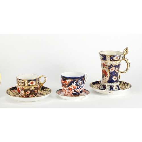 275 - 19th century Royal Crown Derby Imari cups and saucers