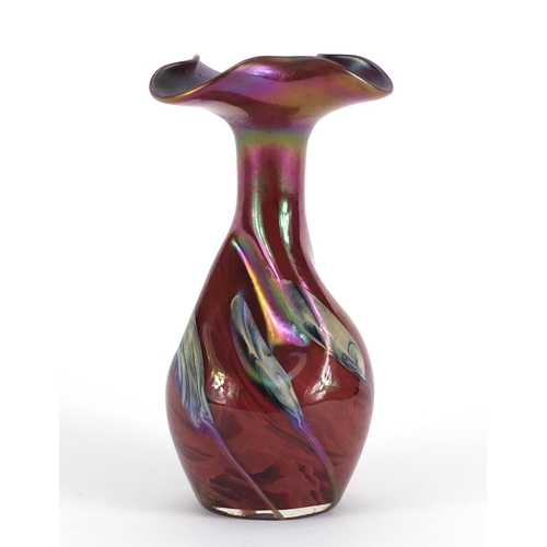 246 - Iridescent art glass vase, 18cm high