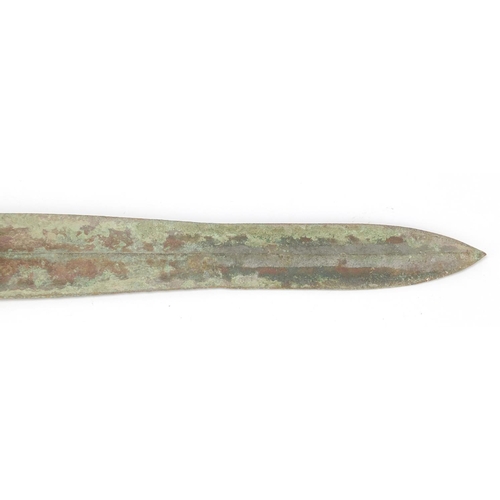 365 - Patinated bronze dagger possibly Islamic, 54.5cm in length