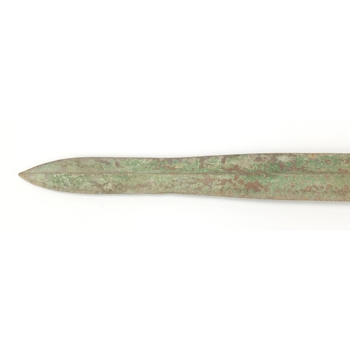 365 - Patinated bronze dagger possibly Islamic, 54.5cm in length