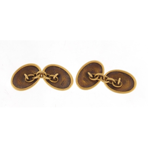 2641 - Pair of 18ct gold cufflinks by Goldsmiths and Silversmiths Company, approximate weight 7.2g