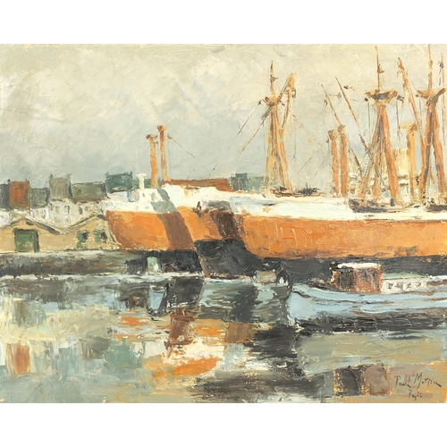 2189 - Port scene, French school oil on canvas, bearing signature Paul Mattsien, framed, 49cm x 39.5cm