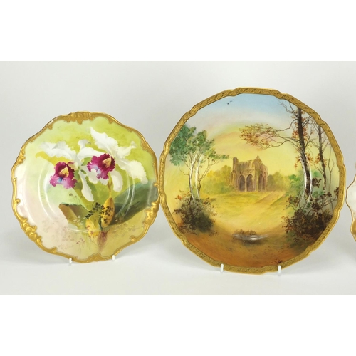 2374 - Royal Doulton cabinet plate by C Horth and two Doulton Burslem examples, the Royal Doulton plate han... 