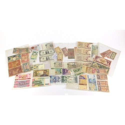 624 - Collection of World banknotes including United States of America one dollars