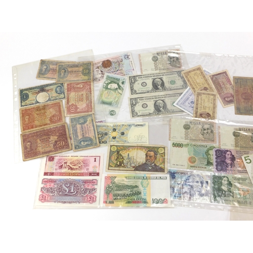 624 - Collection of World banknotes including United States of America one dollars