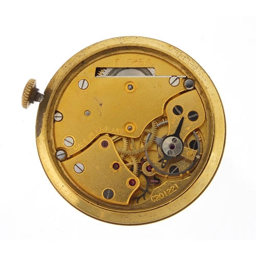 679 - Gentleman's 9ct gold Smiths deluxe wristwatch with subsidiary dial, 3.5cm in diameter