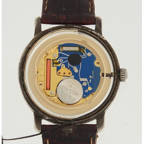 682 - Gentleman's silver John Hardy Collection wristwatch, numbered 4874, 3.7cm in diameter