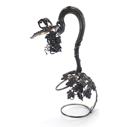 514A - Victorian silver claret jug mount/handle and lid, moulded with grape vines, by Robert Garrard London... 