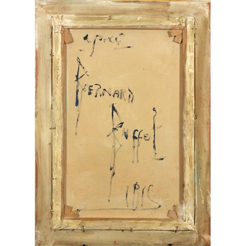 2270 - Top half portrait of a man, oil on canvas, bearing a signature Bernard Buffet verso, framed, 75cm x ... 